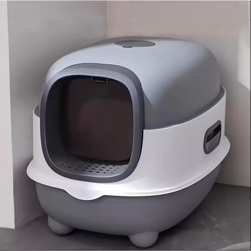 Cat litter box with scoop - box,